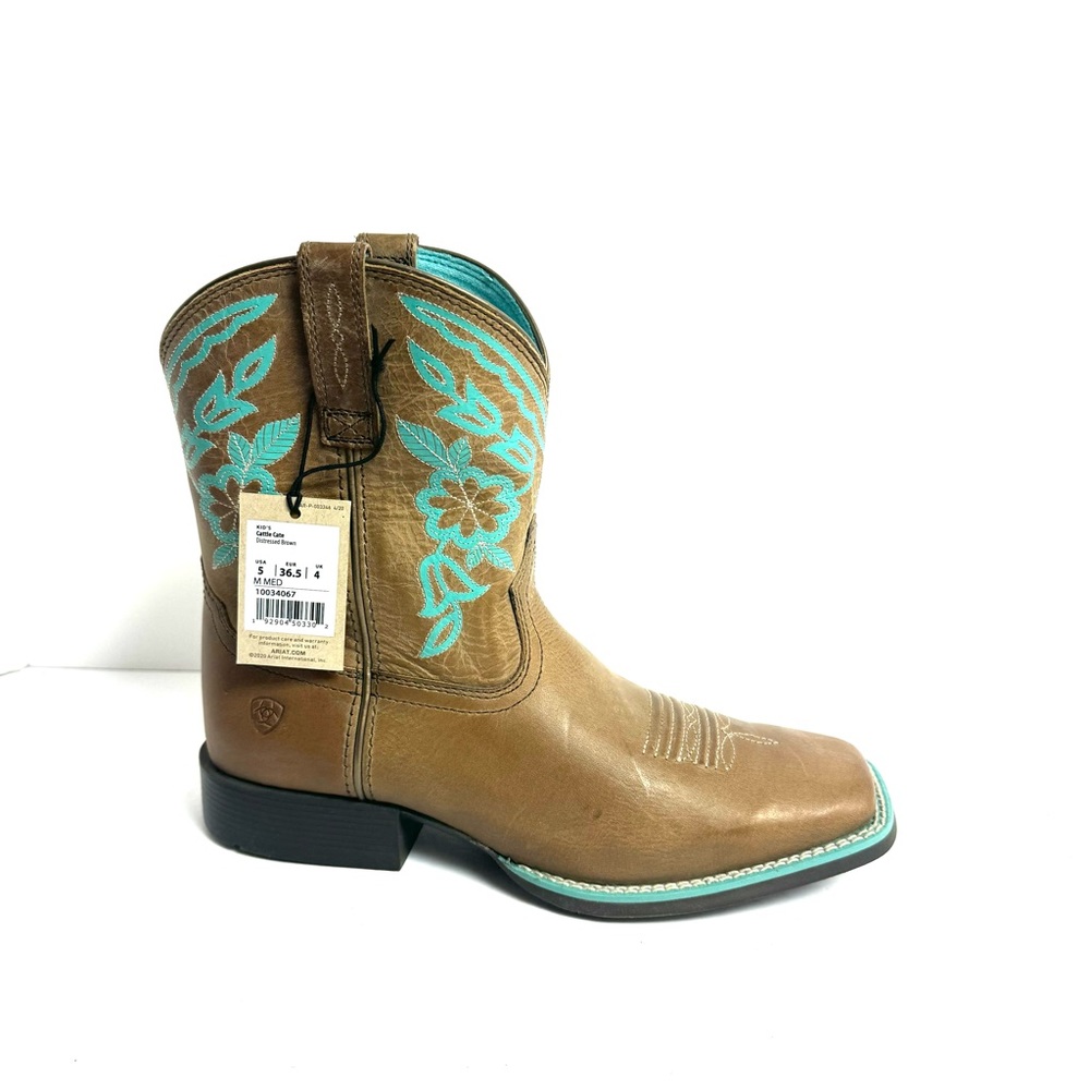 Ariat Girls Cattle Cate Western Boot Brown Size 5 M Big Kid